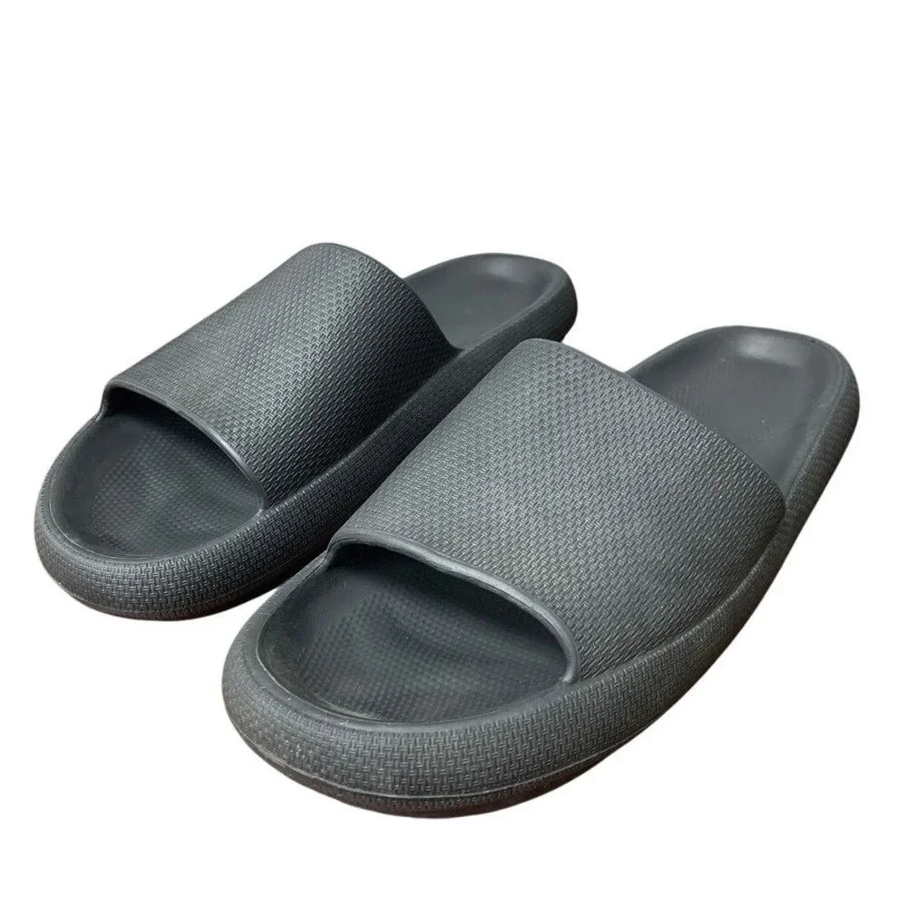 Joomra Mens Size 13/14 Black Foam Non Slip Quick Dry Shower Slides Sandal Shoes